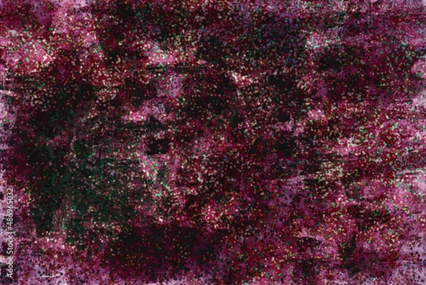 Obraz Green dots on burgundy background watercolor patchwork art background