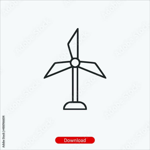 Obraz Wind turbine - icon vector icon. Editable stroke. Linear style sign for use web design and mobile apps, logo. Symbol illustration. Pixel vector graphics - Vector