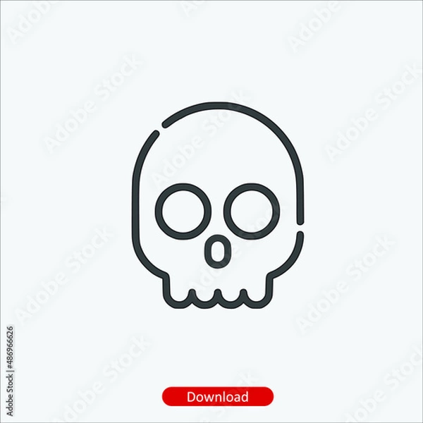 Obraz Skull - icon vector icon. Editable stroke. Linear style sign for use web design and mobile apps, logo. Symbol illustration. Pixel vector graphics - Vector