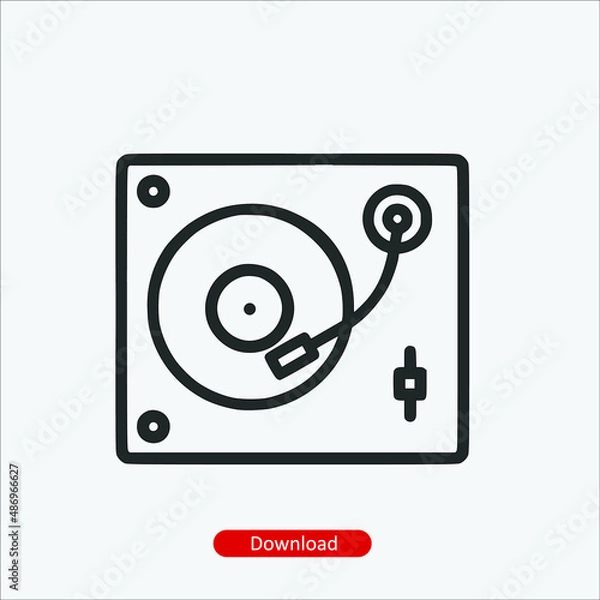 Obraz Turntable - icon vector icon. Editable stroke. Linear style sign for use web design and mobile apps, logo. Symbol illustration. Pixel vector graphics - Vector