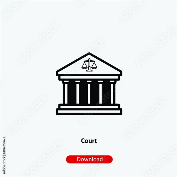 Obraz Court - icon vector icon. Editable stroke. Linear style sign for use web design and mobile apps, logo. Symbol illustration. Pixel vector graphics - Vector