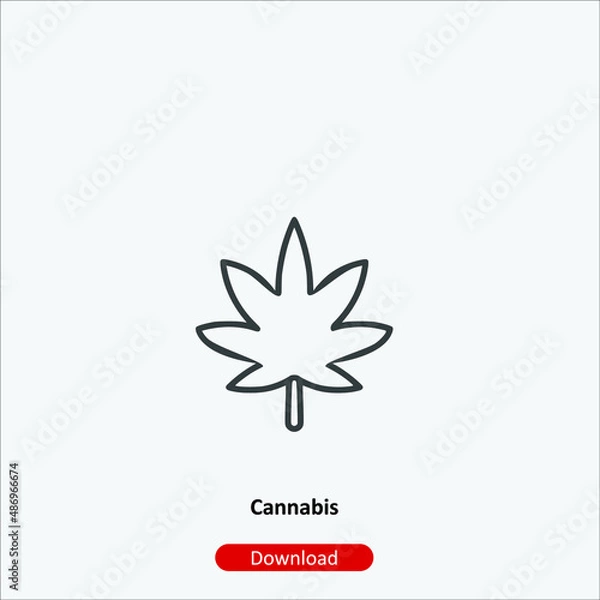 Obraz Cannabis - icon vector icon. Editable stroke. Linear style sign for use web design and mobile apps, logo. Symbol illustration. Pixel vector graphics - Vector