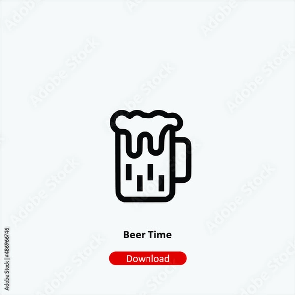 Obraz beer icon Beer - icon vector icon. Editable stroke. Linear style sign for use web design and mobile apps, logo. Symbol illustration. Pixel vector graphics - Vector