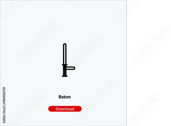 Obraz Baton - icon vector icon. Editable stroke. Linear style sign for use web design and mobile apps, logo. Symbol illustration. Pixel vector graphics - Vector