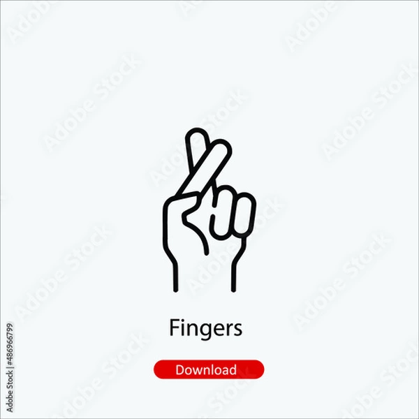 Obraz Fingers - icon vector icon. Editable stroke. Linear style sign for use web design and mobile apps, logo. Symbol illustration. Pixel vector graphics - Vector