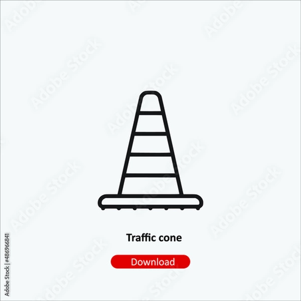 Obraz Traffic cone - icon vector icon. Editable stroke. Linear style sign for use web design and mobile apps, logo. Symbol illustration. Pixel vector graphics - Vector