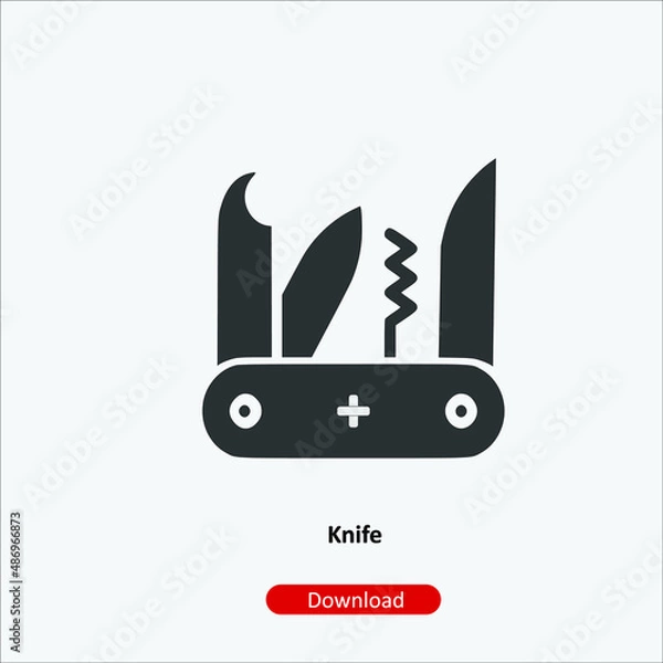 Obraz Knife - icon vector icon. Editable stroke. Linear style sign for use web design and mobile apps, logo. Symbol illustration. Pixel vector graphics - Vector