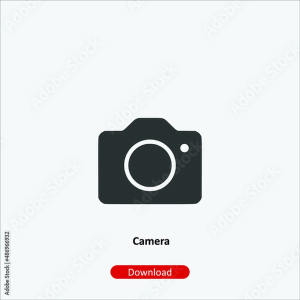 Obraz Camera - icon vector icon. Editable stroke. Linear style sign for use web design and mobile apps, logo. Symbol illustration. Pixel vector graphics - Vector