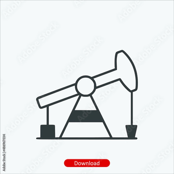Obraz Oil pump - icon vector icon. Editable stroke. Linear style sign for use web design and mobile apps, logo. Symbol illustration. Pixel vector graphics - Vector