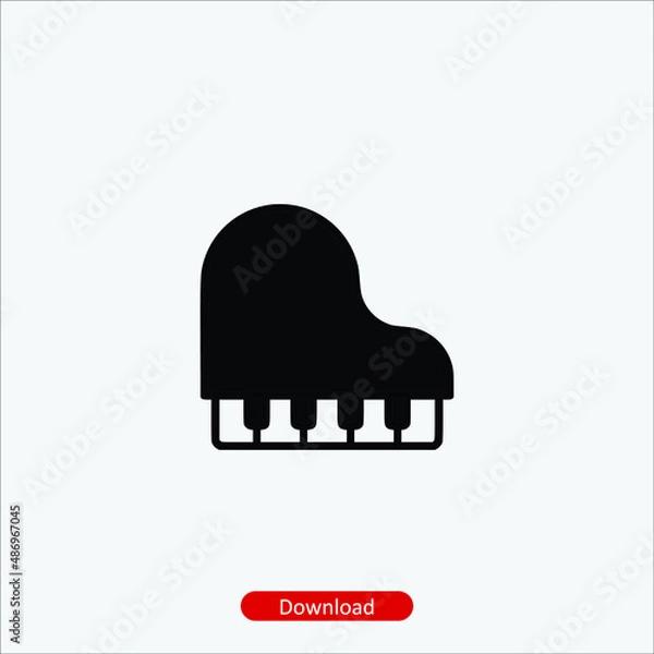 Obraz Piano - icon vector icon. Editable stroke. Linear style sign for use web design and mobile apps, logo. Symbol illustration. Pixel vector graphics - Vector