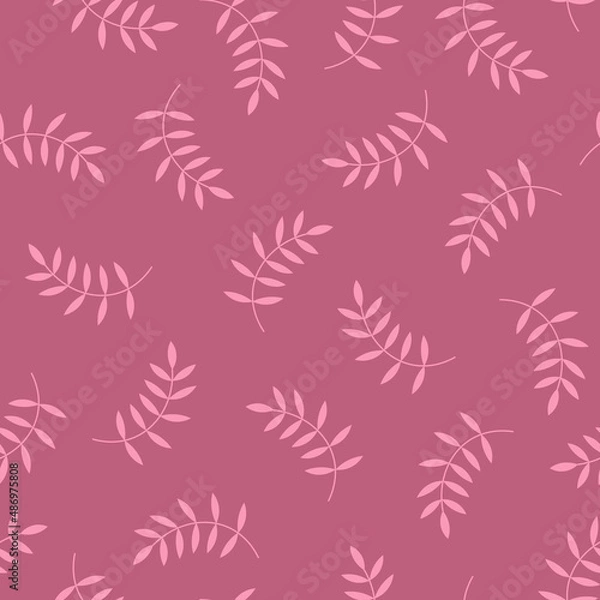 Obraz Seamless pink pattern with leaves