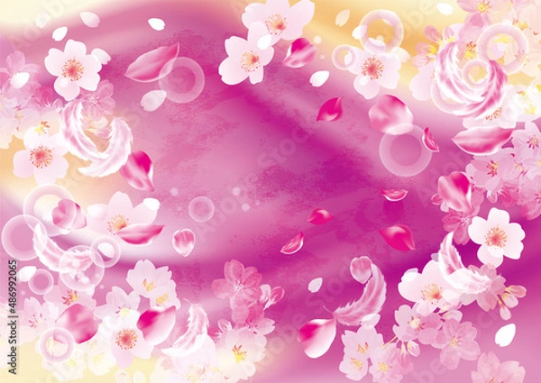 Fototapeta ゴージャスな桜の背景イラスト