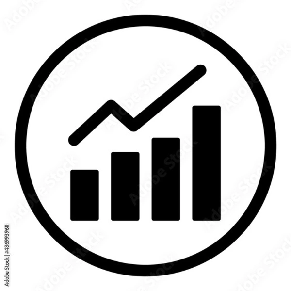 Obraz Trading Line Graph Flat Icon Isolated On White Background