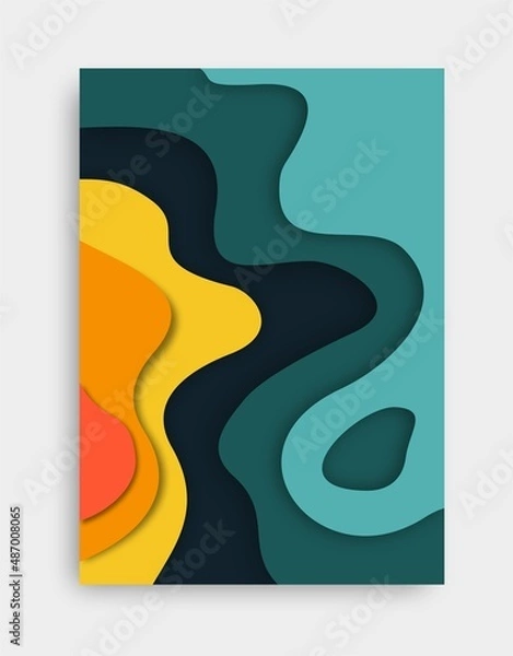 Obraz Abstract Paper Cut Illustration Background