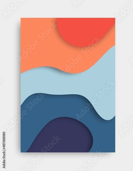 Obraz Abstract Paper Cut Illustration Background