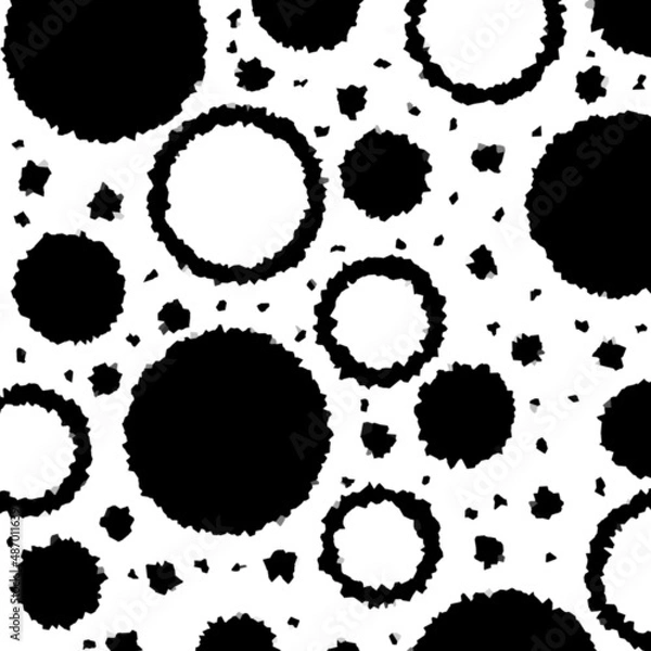 Fototapeta Abstract illustration for design. Black circles on a white background.