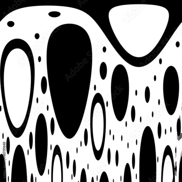 Fototapeta Abstract illustration for design. Black ovals on a white background.