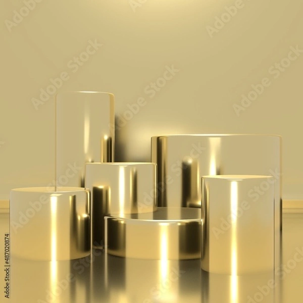 Obraz background, 3d, object, design, illustration, blank, empty, stage, display, product, platform, space, template, podium, gold, rendering, minimal, studio, wall, scene, abstract, exhibition, decoration,