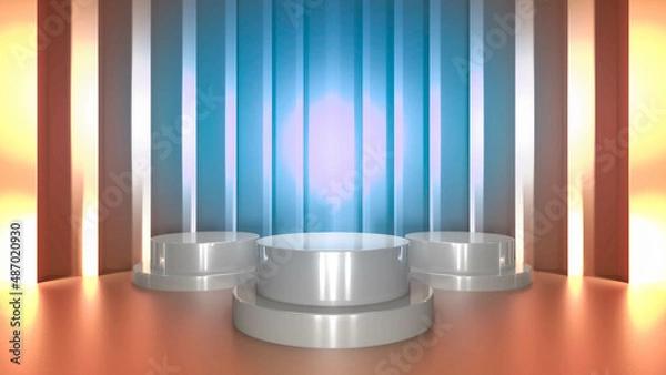 Obraz 3d render abstract geometry shape podium scene with background for display and product
