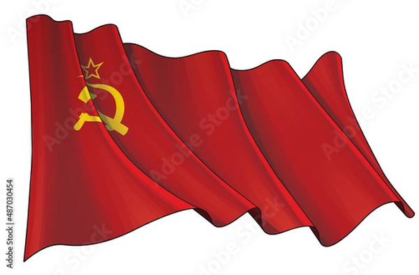 Obraz Waving Flag of Soviet Union During WWII (1936-1955)