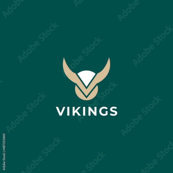 Obraz Vikings Minimal Symbol Logo Design
