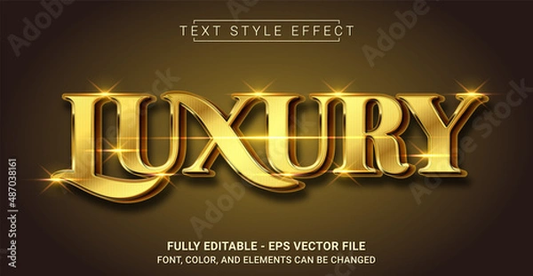Fototapeta Golden Luxury Text Style Effect. Editable Graphic Text Template.