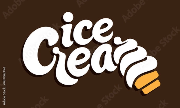 Obraz ice cream lettering, wordmark, logotype emphasis on letter m