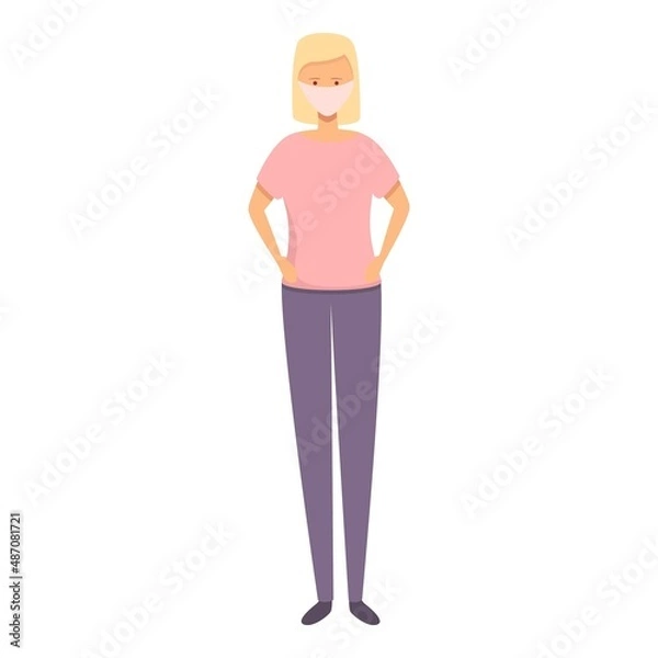 Fototapeta Business in masks icon cartoon vector. Mask face. Group safety