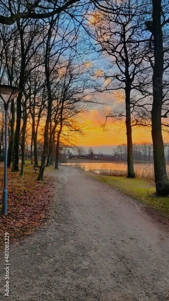 Obraz sunset on the lake