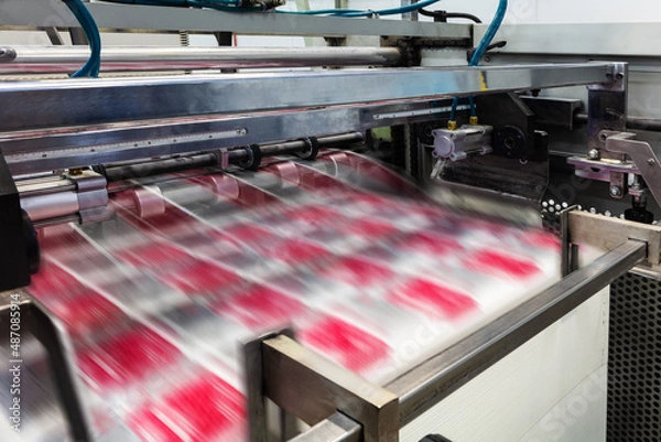 Fototapeta printing process in a modern printing house