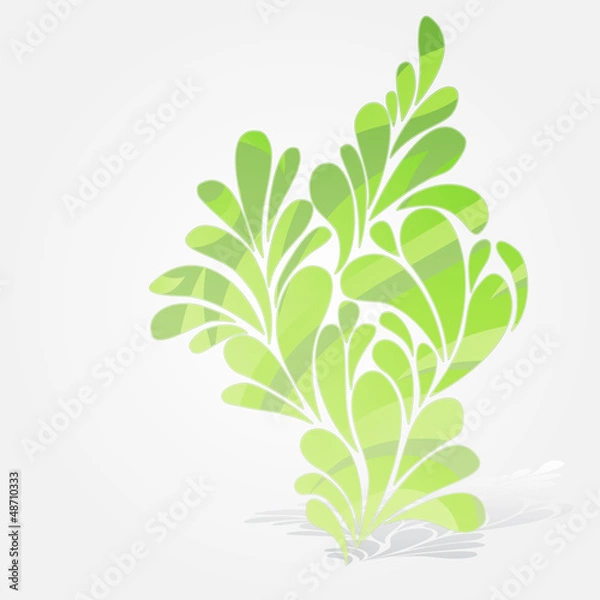 Obraz Abstract background with bright green curls and swirl