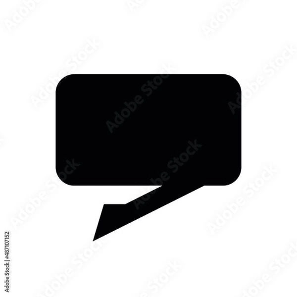 Fototapeta Message flat vector icon. Rounded edges. Minimalistic dialog cloud
