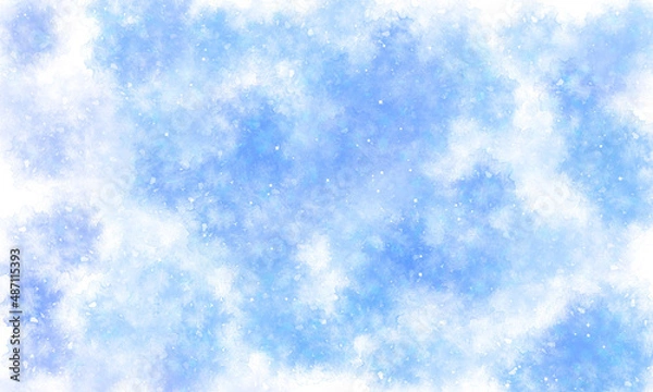 Obraz 【背景素材】星空のような水たまり02（水彩風・水色）