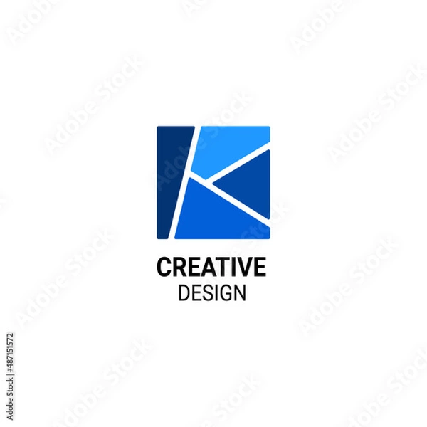 Fototapeta initial letter k in mosaic square logo design