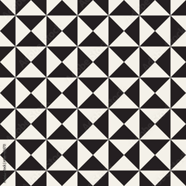Obraz Vector seamless pattern. Repeating geometric abstract elements. Stylish monochrome background design.