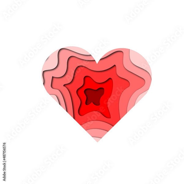 Fototapeta red heart isolated on white