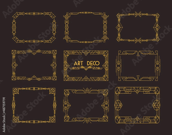 Fototapeta nine art deco frames