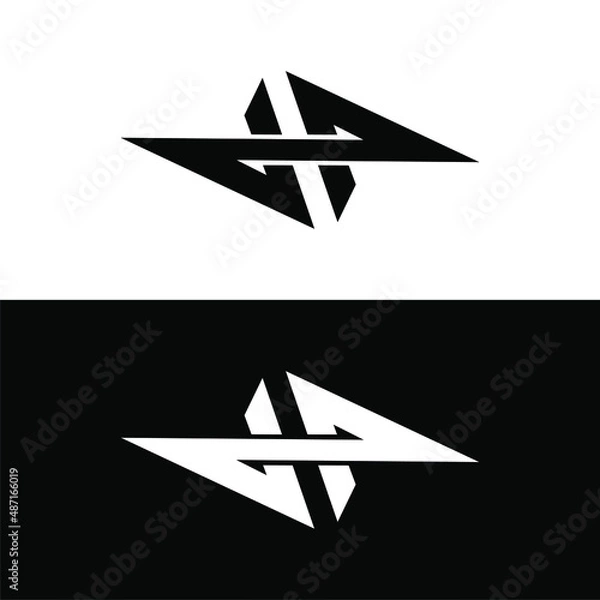 Fototapeta Creative, simple and elegant Initial letter DP lightning logo template in flat design monogram illustration