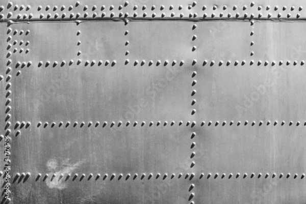 Fototapeta Rivets on Aircraft Fuselage Abstract