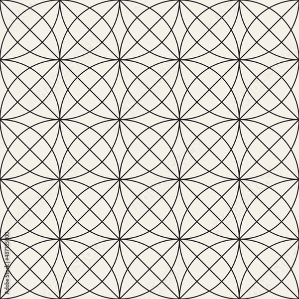 Obraz Vector seamless pattern. Repeating geometric elements. Stylish abstract monochrome background design.