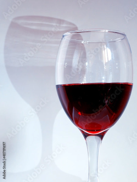 Obraz Glass of red wine with shadow