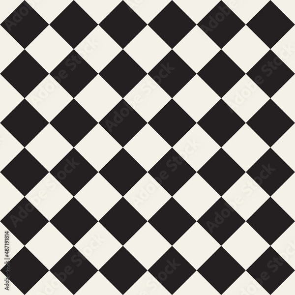 Fototapeta Vector seamless pattern. Repeating geometric elements. Stylish monochrome background design.
