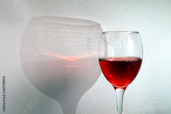 Obraz Glass of red wine with shadow
