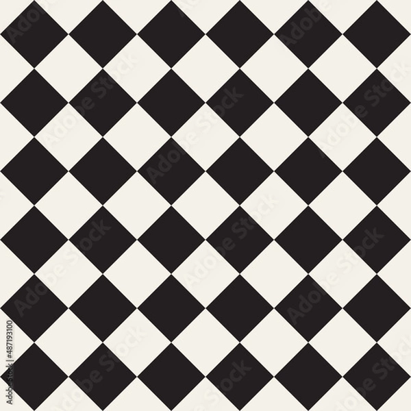 Fototapeta Vector seamless pattern. Repeating geometric elements. Stylish monochrome background design.