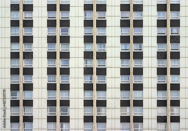 Fototapeta part of the facade of a new high-rise building