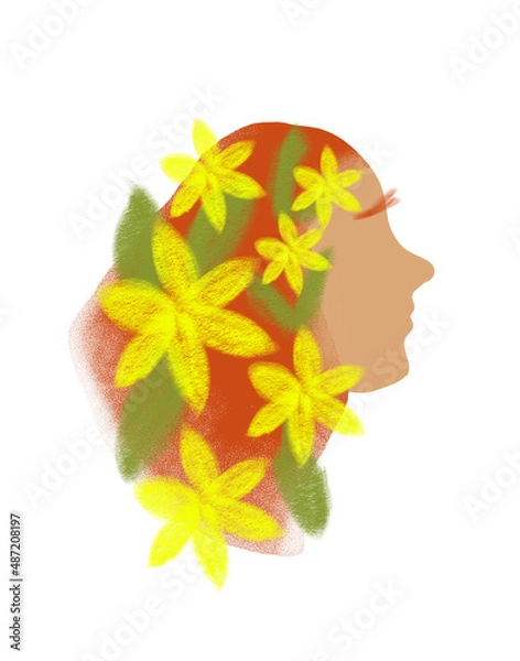 Obraz person with flowers