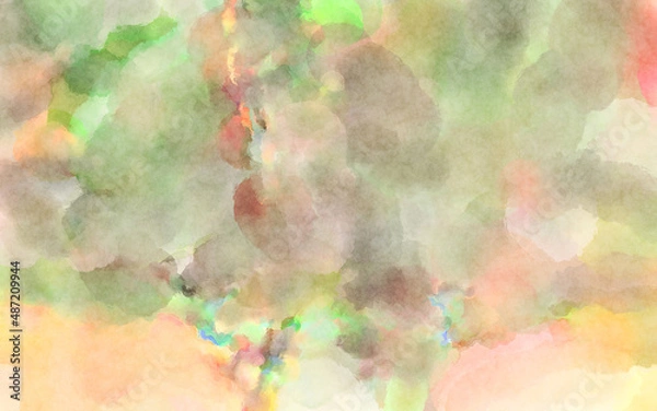 Fototapeta Modern brush strokes painting. Soft color painted illustration of soothing composition for poster, wall art, banner, card, book cover or packaging. Watercolor abstract painting with pastel colors.