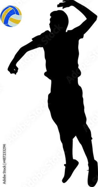 Obraz volleyball player silhouette