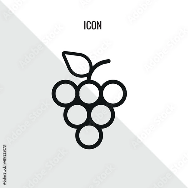 Obraz Grapes vector icon illustration sign