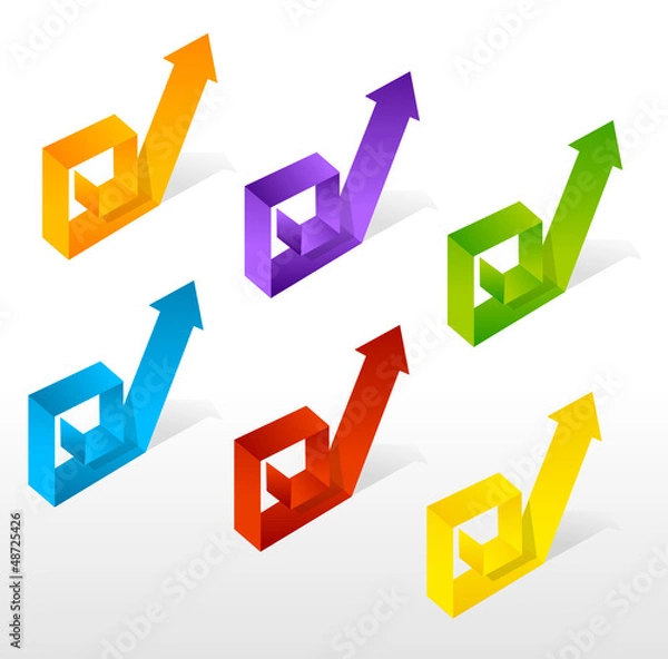 Fototapeta vector set of colorful arrow